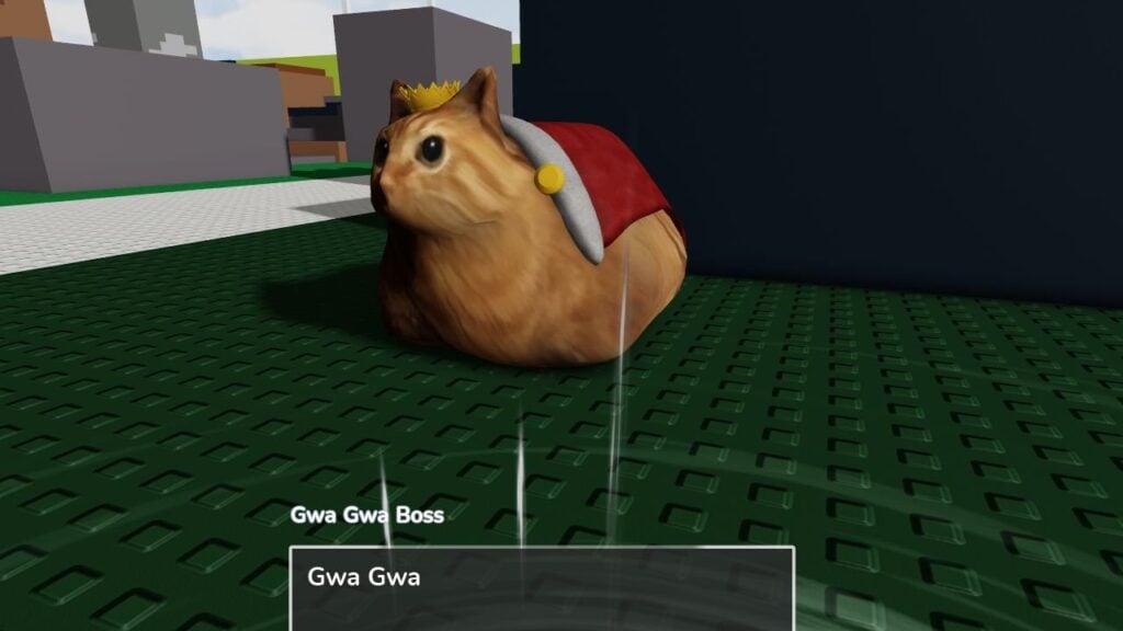 Feature image for our Hade's RNG Auras guide. It shows the Gwa Gwa boss NPC, a large ginger cat in a cape and crown.