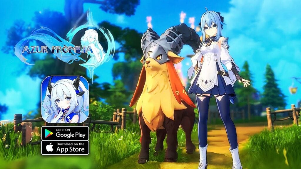 featured image for our news new Azur game. It features the thumbnail for the new game Azur Promilia with a girl and a horned creature.