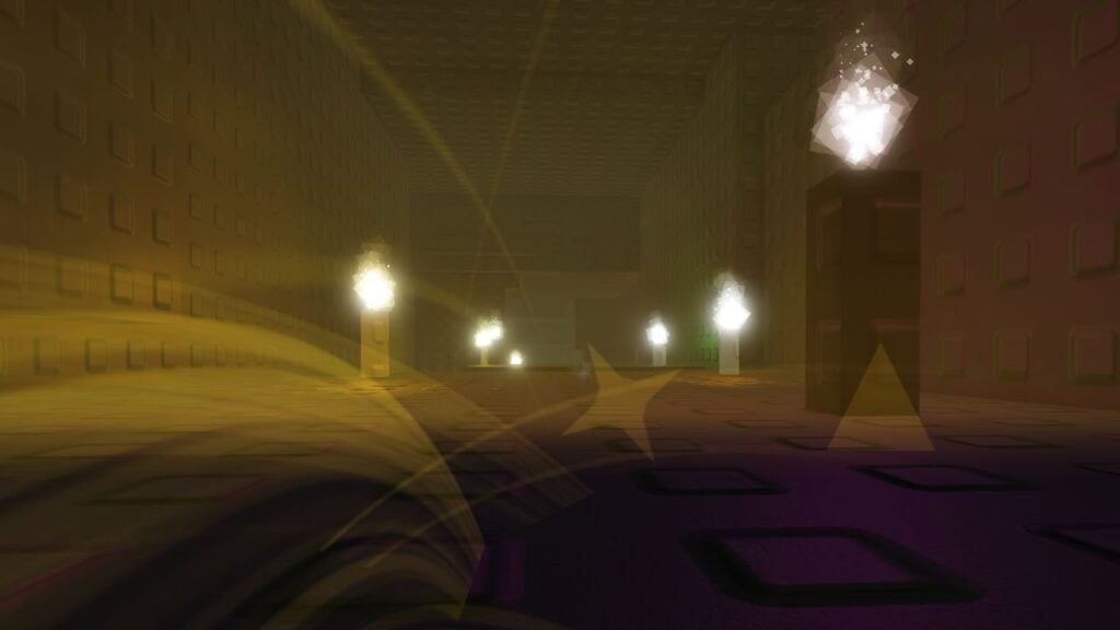 Feature image for our Sol's RNG Twilight guide. It shows a corridor in a cave lit with candles.