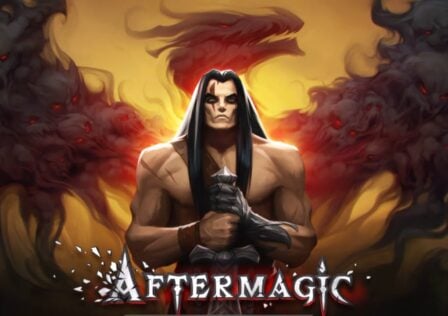 The feature image of the news on Afterimage is a character from the game with dark hair weilding a sword and a scarred eye and the title of the game at the bottom.