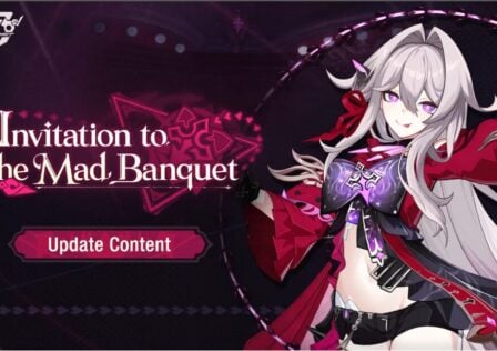 The feature image for the news of Honkai Impact 3rd v7.4 is the character Themela on the right and the words "Invitation to mad banquet" "Update Content" on the left.