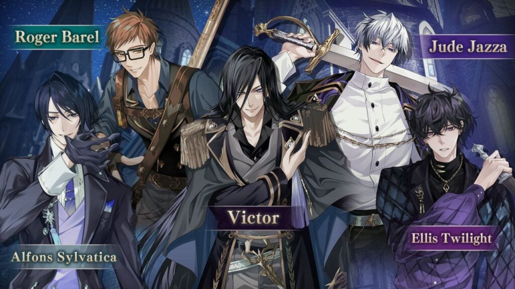 Feature image for our Ikemen Villains characters and their voice actors guide. It shows several of the cast of characters.
