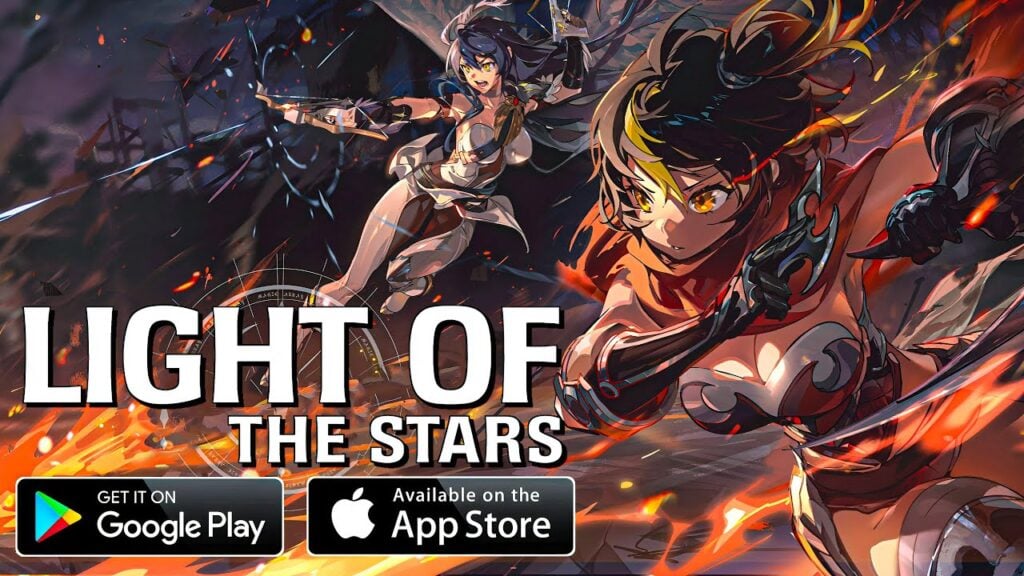 The feature image for news on the light of the star has two characters charging foward with the title of the game in the centre.