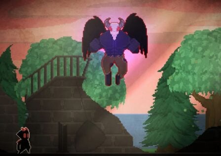 Feature image for our best new Android games this week. It shows a screenshot from Maki's Adventure, with the played character facing a winged, demon-like creature in a forest clearing.