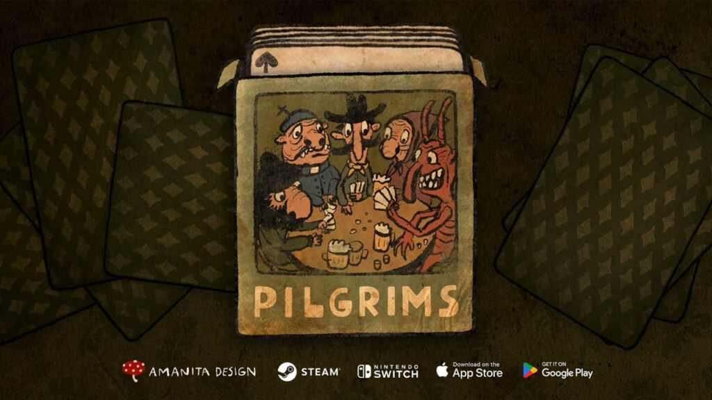 The feature image for the news on Pilgrim's android release is the characters sitting round a table with cards on it.