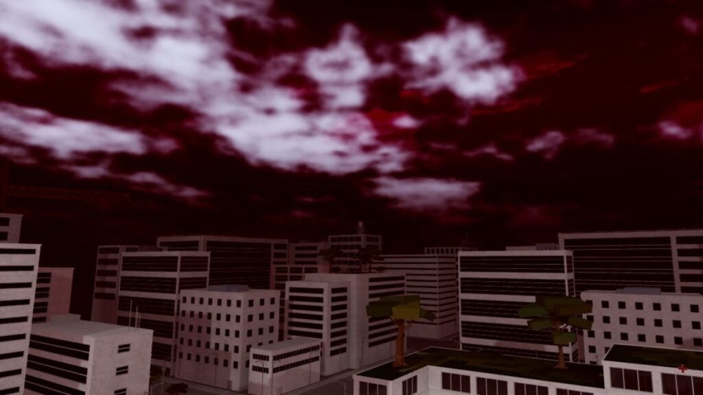 Feature image for our Type Soul Ink Bankai guide. It shows a dark sky over Karakura Town.