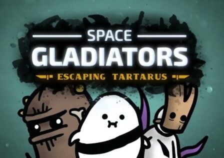 The feature image for news on Space Gladiators. I has 3 characters on it with the title of the game.