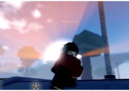 Feature image for our Project Mugetsu Meditation Guide showing a character with a red dresshirt and slicked back black hair in an action stance ready to throw a punch during a sunrise which tints the sky pink