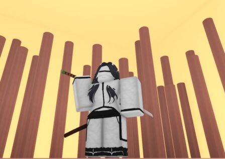 Feature image for our Type Soul Kendo guide. It shows an Arrancar character with a katana leaning over one shoulder.