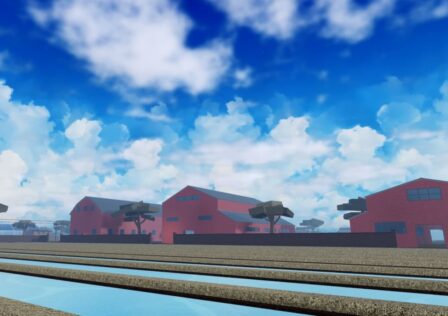 Feature image for our Type Soul Odachi guide. It shows a view of Karakura Town farm in-game.