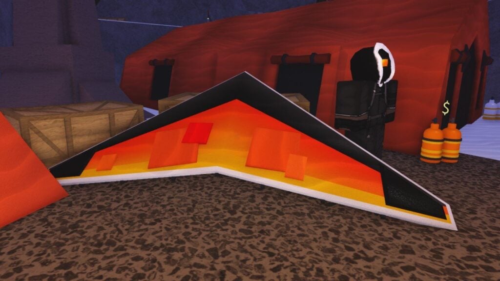 Feature image for our Fisch Advanced Glider guide. It shows the Advanced Glider, a hang-glider type item, on top of Northern Summit.