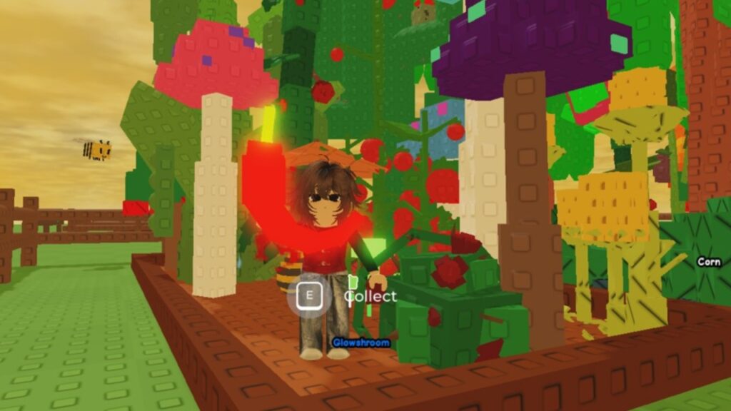 Feature image for our Do Some Mutations Decrease The Value Of Crops in Grow a Garden guide. Image shows a character standing in a garden holding a large pepper.