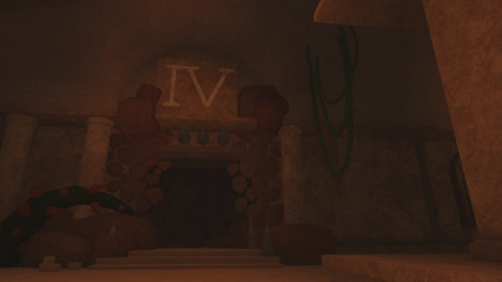 Feature image for our Fisch Forgotten Temple Puzzles guide showing a door inside a temple.