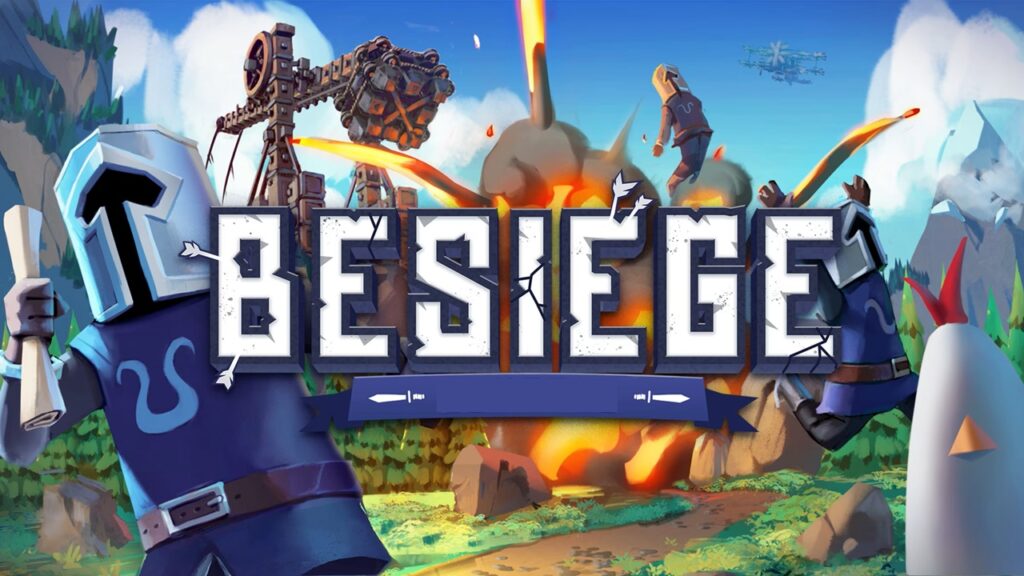 featured image for our news on Besiege. It shows the game's metal dummy running away from an explosion.