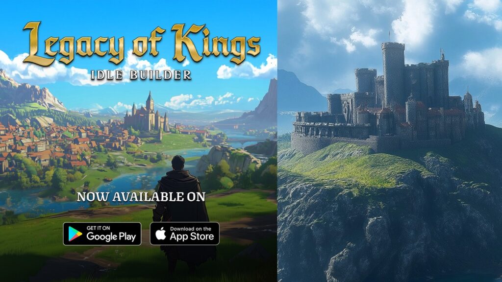 featured image for our news on Legacy of Kings: Idle Builder. It shows castles far away.