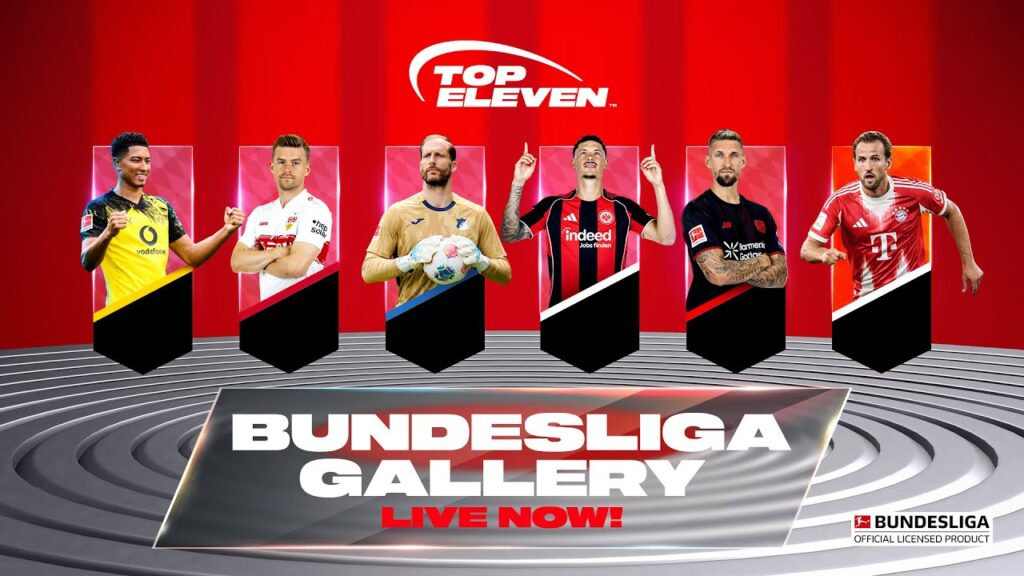 featured image for our news on Top Eleven Bundesliga Gallery. It shows six players from different clubs.