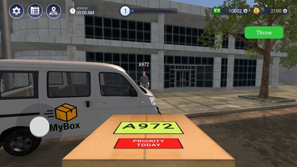 featured image for our news on Parcel Delivery Simulator. It shows a delivery truck and a huge carton.
