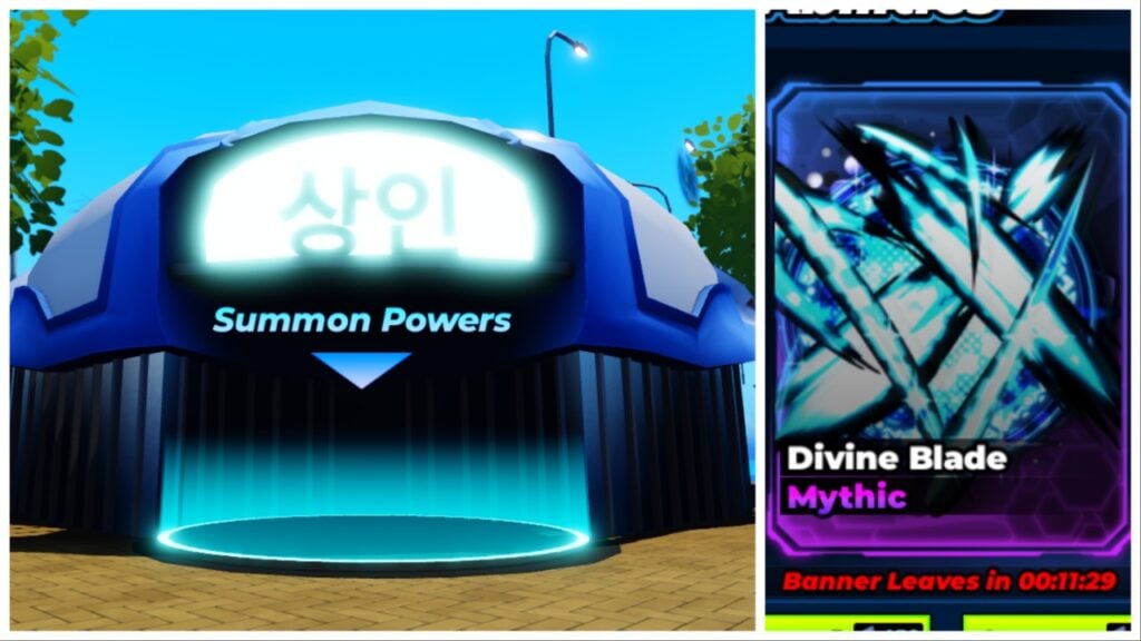 Feature image for our solo hunters powers tier list, showing the powers building with the divine blade ability next to it.