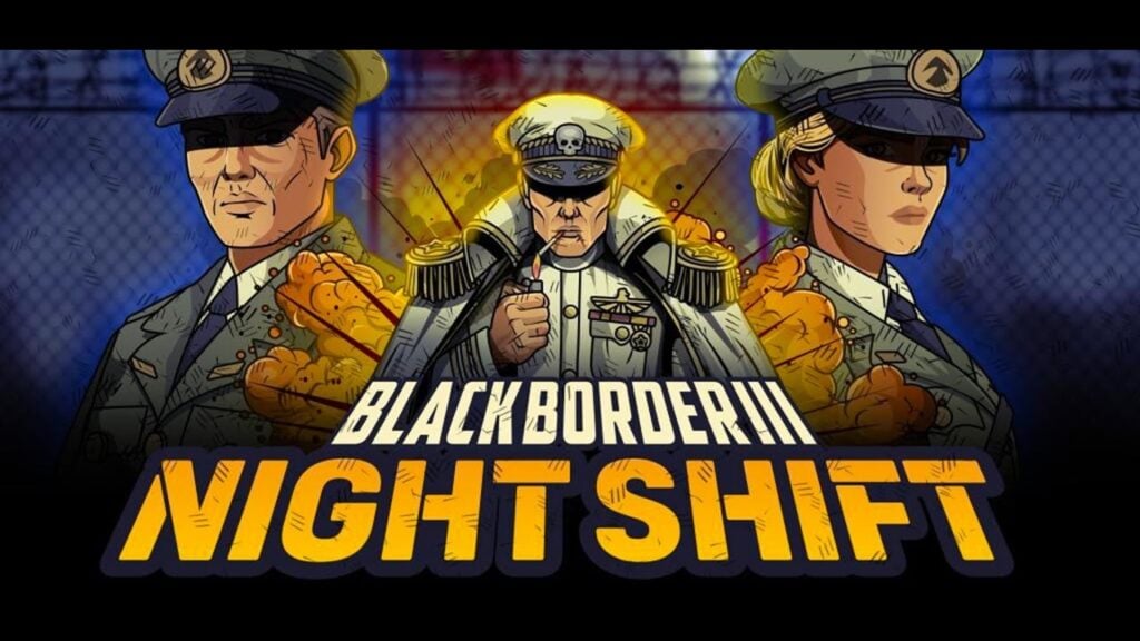 featured image for our news on Black Border 3. It shows three police officers and the game's logo in a slanted form.