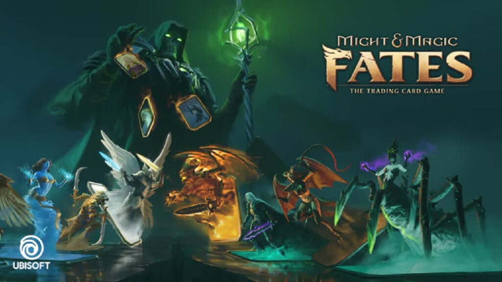 featured image for our news on Might & Magic Fates TCG. It shows some demons and other characters from the game.