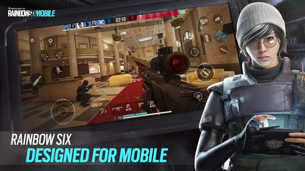 featured image for our news on Rainbow Six Mobile on Android. It shows a screenshot of the gameplay on mobile.