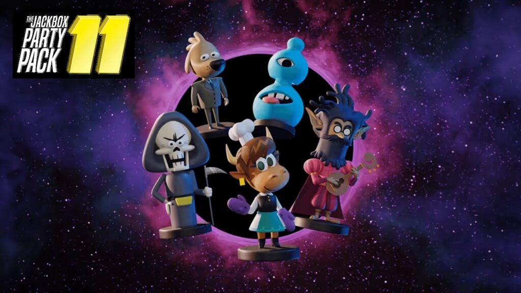 featured image for our news on The Jackbox Party Pack 11. It features characters from the five titles of The Jackbox Party Pack 11.