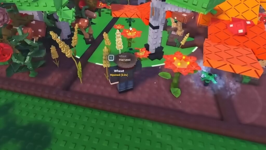 Feature image for our Garden Horizons gear guide. It shows a screenshot from the trailer with a player character placing a sprinkler in their garden, showing a green radius to plot its position.