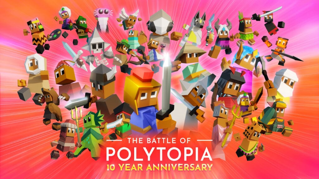 featured image for our news on The Battle of Polytopia 10th anniversary. It shows the 10th anniversary-special limited-edition poster.