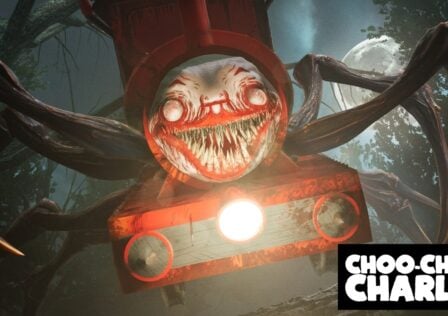 featured image for our news on Choo-Choo Charles. It shows a creepy train with a face and spider-like legs