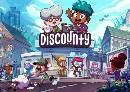 featured image for our news on Discounty: Supermarket Manager pre-registration. It shows a supermarket and some characters from the game.