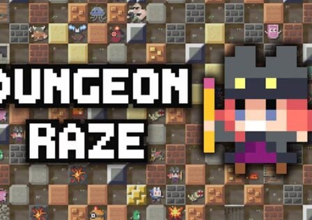 featured image for our news on Dungeon Raze mobile. It shows a heavily pixelated image with a character from the game.