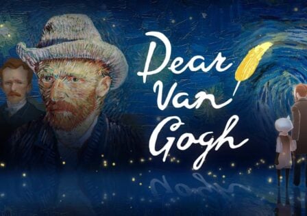 featured image for our news on Sky: Children of the Light Dear Van Gogh. It shows Van Gogh and a few Sky children. The painting is in the style of his famous painting 'The Starry Night.'