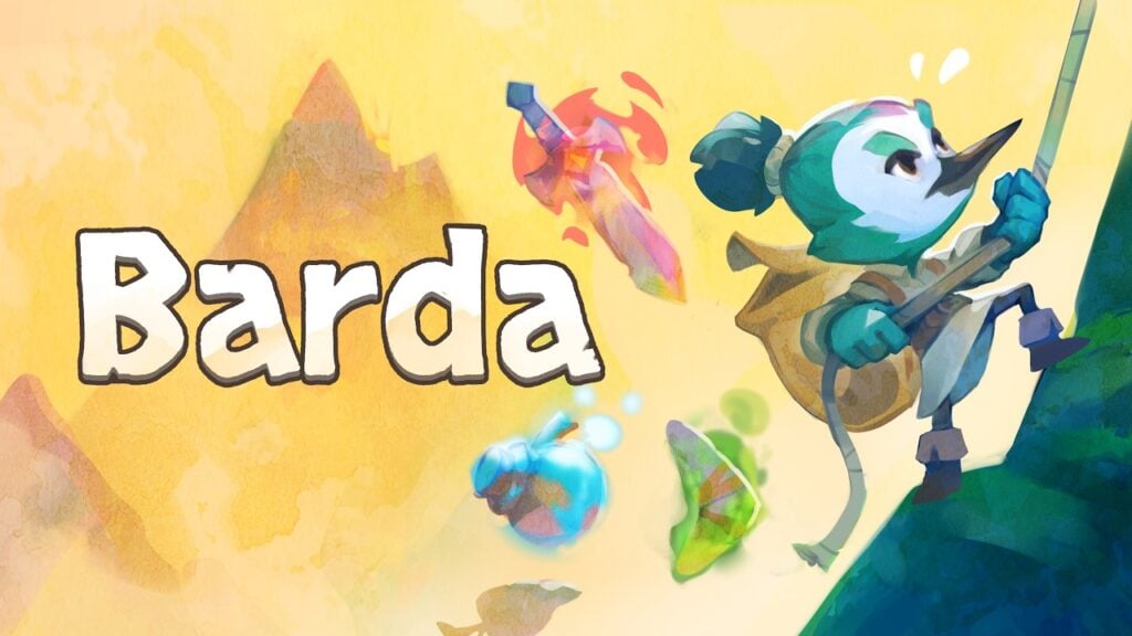 featured image for our news on BARDA: Backpack Roguelike. It shows a bird-like creature rock-climbing.
