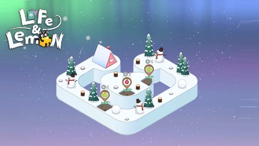 featured image for our news on New Game Life and Lemon. It shows a block which has trees, tents, and other structures on it.