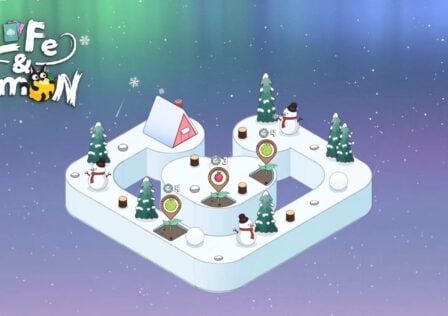 featured image for our news on New Game Life and Lemon. It shows a block which has trees, tents, and other structures on it.