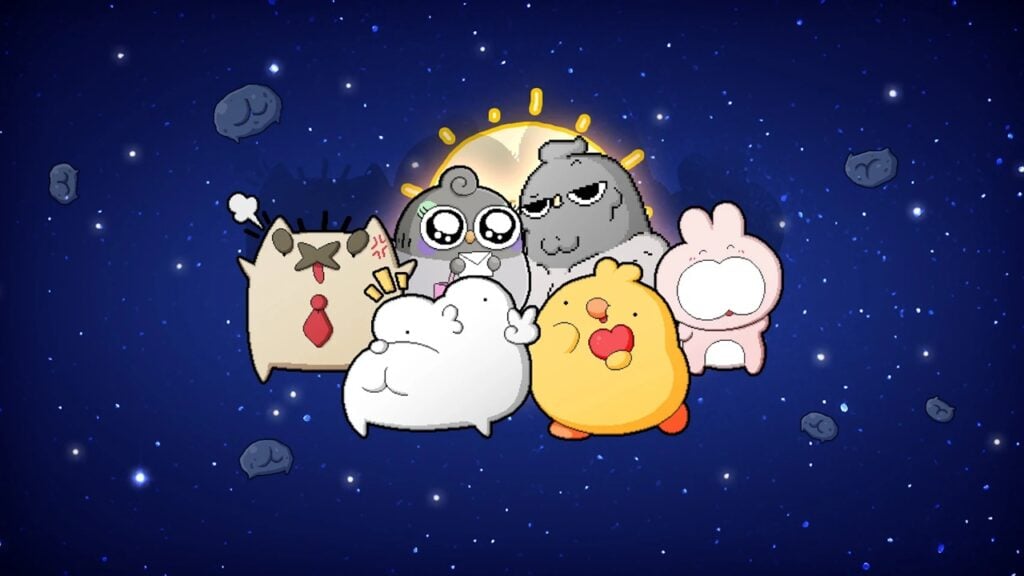 featured image for our news on Pixel Starships KennyGifs. It shows six KennyGifs against a space background.